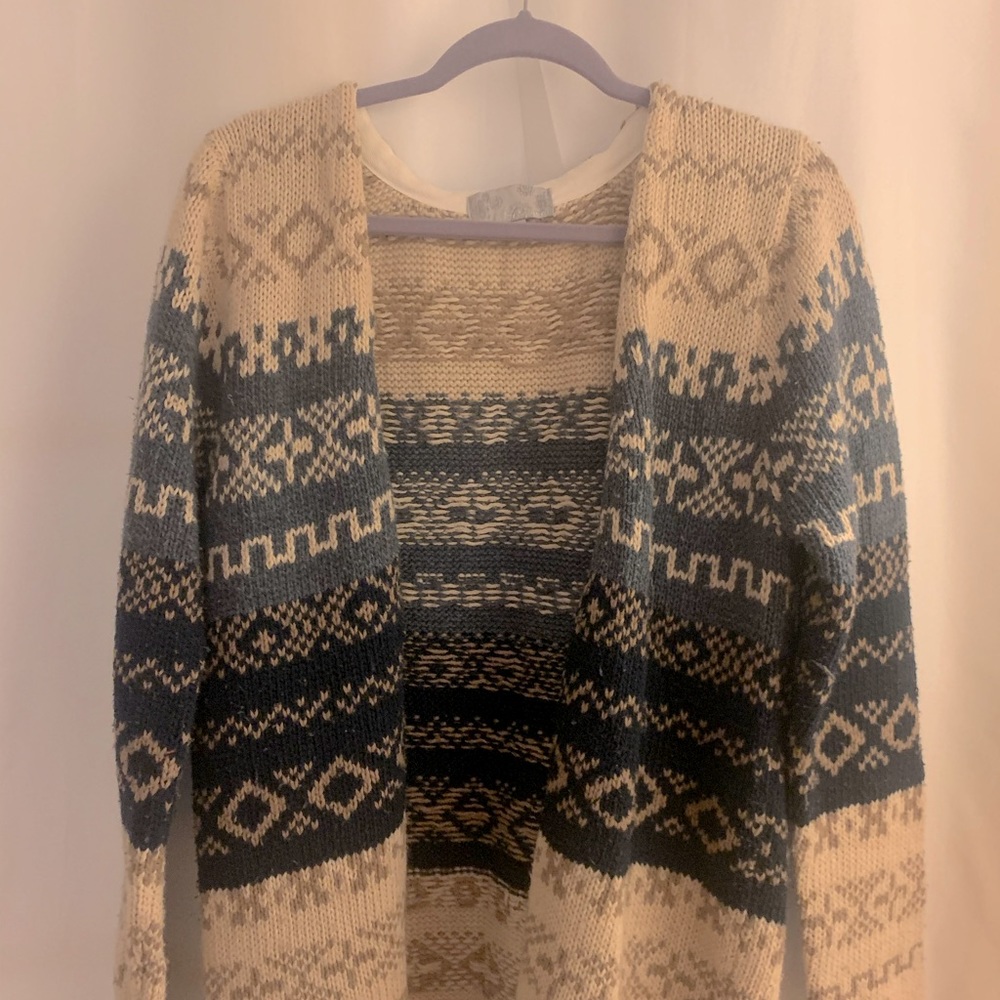 Ethnic print cardigan